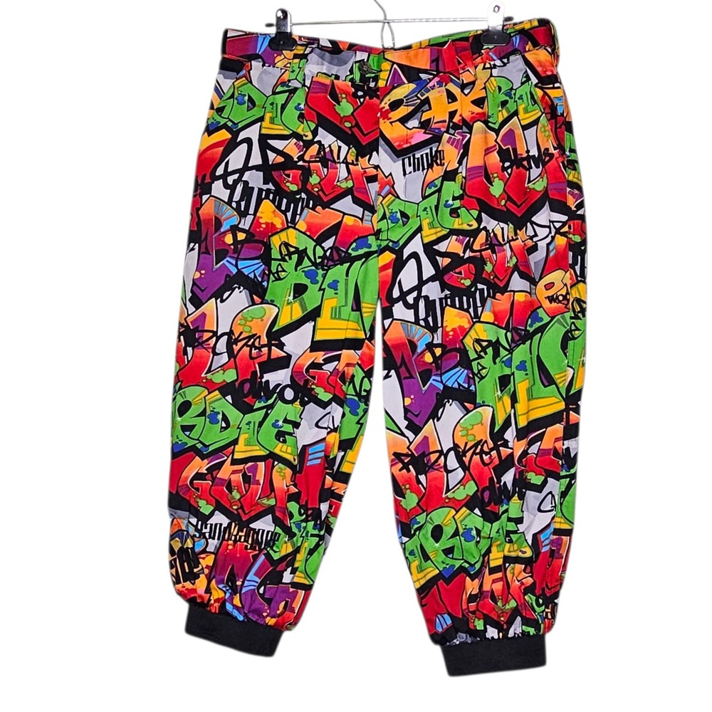 Loudmouth NWOT Graffiti Print Golf Pants Colorful Knickers John Daly Fun Loud 34